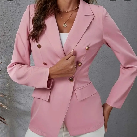 Stylish Button Front Lapel Collar Long Sleeve Blazer - Elegant NWOT - Picture 3 of 3